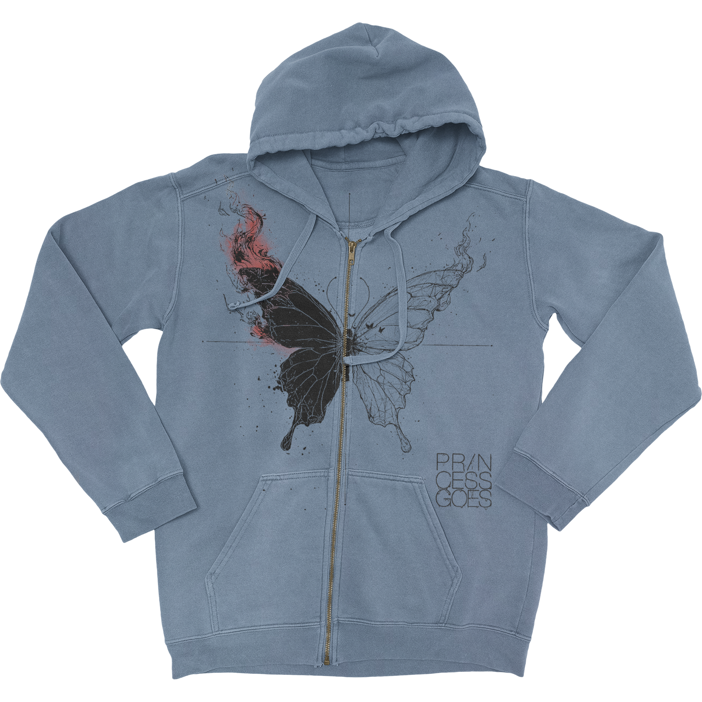 Butterfly Diagram Zip Up Hoodie